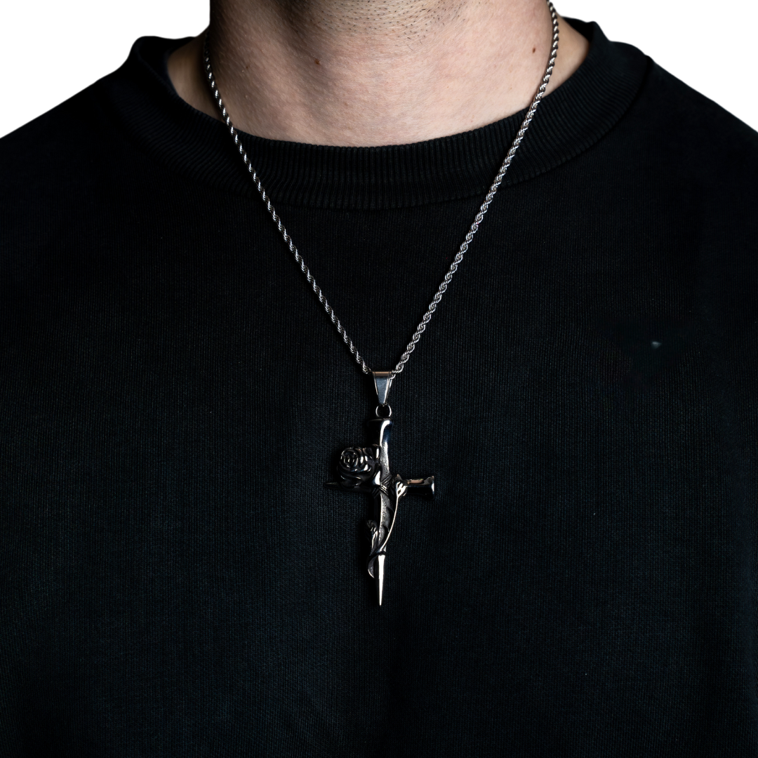 empowrd-rose-cross-pendant-silver